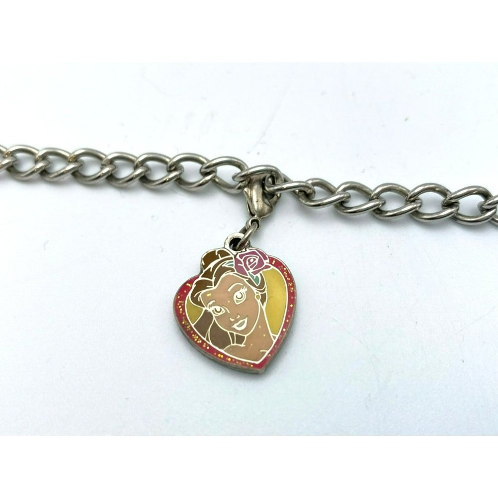 Walt Disney Charm Bracelet Silver Tone Clip Charms 7 3/4" Rhinestone Official - Picture 2 of 11